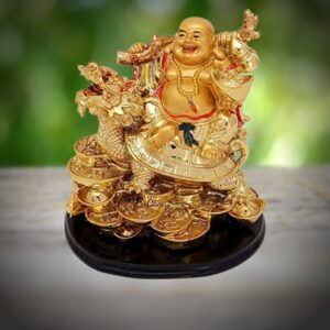 Laughing Buddha on Dragon for GOOD HEALTH, MONEY AND GOOD LUCK