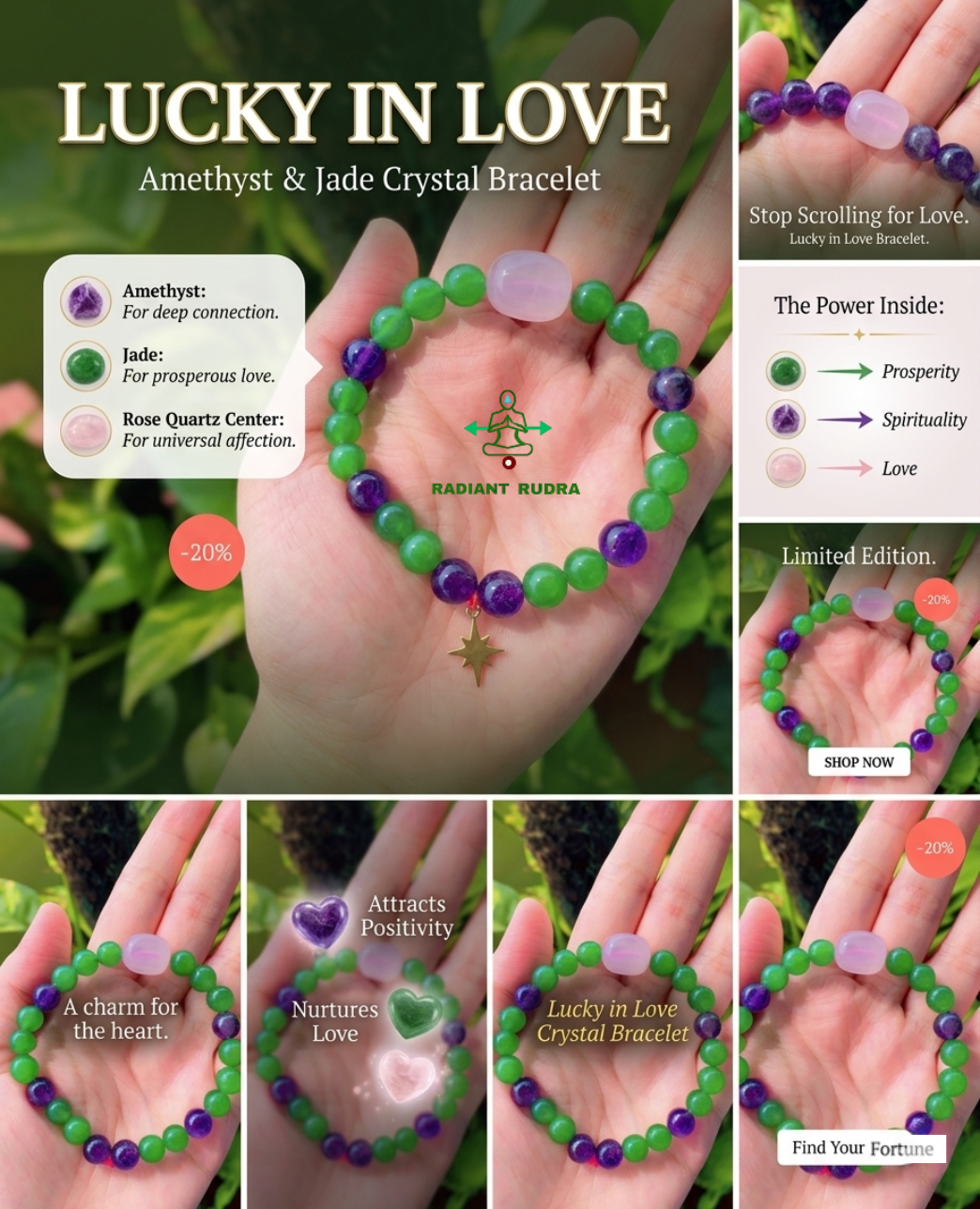 Lucky In love Crystal Bracelet - Image 2