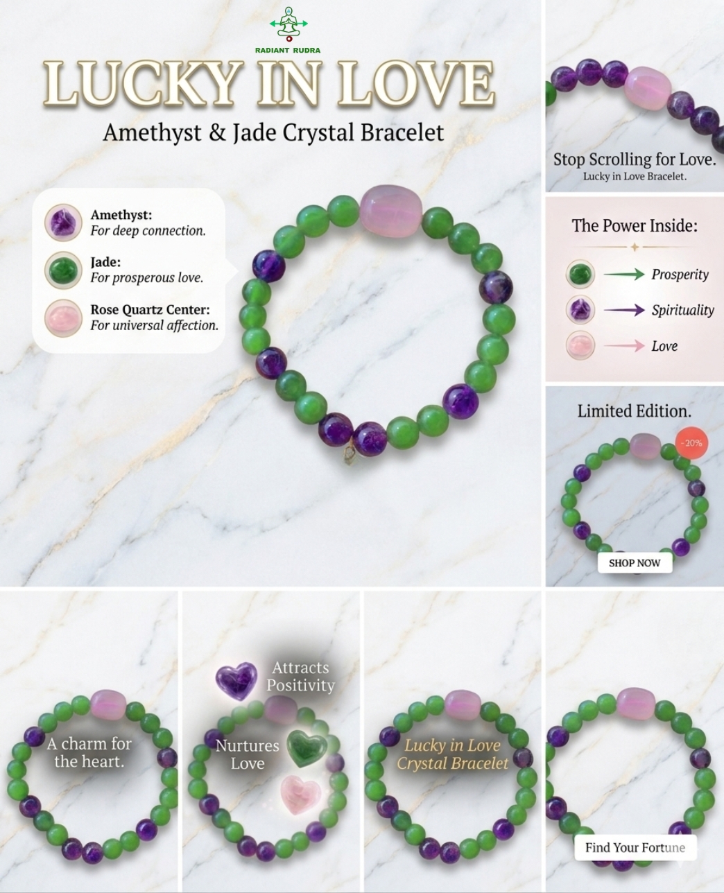 Lucky In love Crystal Bracelet - Image 3