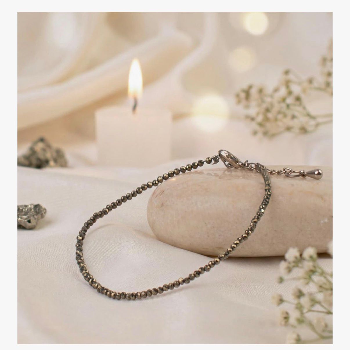 Pyrite Anklet for women for PROTECTION FROM NEGATIVITY - Image 2