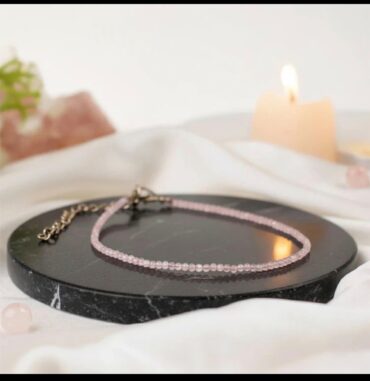 Rose quartz anklet